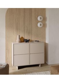 Sideboard OTTO HOME "Tatami, Stilvolle, moderne grifflose Kommode 2 T&uuml;ren, Breite 111cm", beige (kaschmire, kaschmire), B:111cm H:88cm T:41,5cm, Holzwerkstoff, Melamin, Metall, Spanplatte, Sideboards, Sideboard, Anrichte mit viel Stauraum, B&ouml;den verstellbar, push-to-open-Funktion