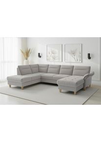 Sit & More Wohnlandschaft SIT & MORE "Pamela", hellgrau, B:292cm H:90cm T:212cm, 95% Polyester 5% Polyamid, Sofas, Wohnlandschaft, Liegefl&auml;che aus Originalstoff