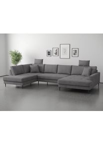 Wohnlandschaft TRENDS BY HG "Summer", b880 memphis 18 ash, B:360cm H:86cm T:195,5cm, 90% Polyester;10% Nylon, Sofas, Wohnlandschaft