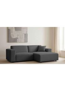 Ecksofa OTTO HOME "Naddine", anthrazit, B:228cm H:75cm T:156cm, 100% Polyester, Sofas, Ecksofa, B. 228 cm, L-Form, Strukturstoff M&eacute;lange-Effekt, Wellenunterfederung