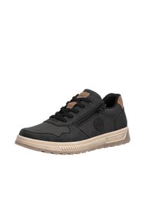 Sneaker Rieker, Herren, Gr. 44, schwarz, Lederimitat, Schuhe Sneaker, Freizeitschuh, Halbschuh, Schn&uuml;rschuh mit Kontrastbesatz