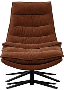 Drehsessel Woood "Kube mit Drehmechanismus inkl. Hocker B 74 x T 89 x H 100 cm", braun, B:74cm H:100cm T:89cm, Sessel, Drehsessel, Newt-Chenillebezug, Hohe Verschlei&szlig;festigkeit, Tragkraft 120 kg