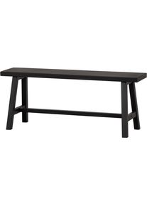 Bank Woood "Imme mit Massivkiefer und sichtbare Maserung B 110 x T 35 x H 45 cm", schwarz, B:110cm H:45cm T:35cm, Massivholz, Sitzb&auml;nke, Bank, Wasserbasierter Schutzlack, Verst&auml;rkungsbalken, einfach zu montieren