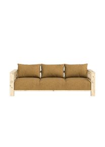 Sofa Karup Design "Bare Sofa, Schlafsofa mit Boxspring, 3-Sitzer, Couch, Bettfunktion", raw, golden ochre, B:225cm H:82cm T:94cm, Bezug: 100% Polyester. Kissenf&uuml;lling: Schaumstoffgranulat, Sofas, Sofa, Boxspring-Matratze mit Sprungfedern, 3 R&uuml;ckenkissen, Made in Europe