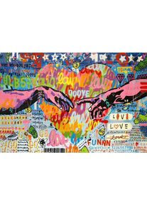 Leinwandbild AFFENGEILEBILDER "Street Art Adam auf Keilrahmen gespannt", farbe bild(er): gr&uuml;n,schwarz,rot,gelb,blau,wei&szlig;, B:120cm H:80cm T:2cm, Leinen, Bilder, Leinwandbild, Kunstdruck Wandbild Bild in verschiedenen Formaten