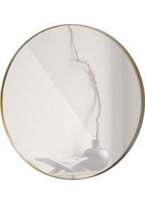 Spiegel Woood "Doutzen Metall mit Pulverbeschichtung", gold, B:80cm H:80cm T:5cm &Oslash;:80cm, glasspiegel, Spiegel, Spiegel, HRP-Stahlrahmen, Europ&auml;ischer Spiegelglasstandard, Pfleiglicht