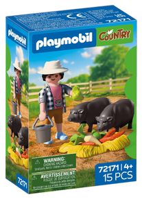 Konstruktions-Spielset Playmobil "Landwirt mit H&auml;ngebauchschwein (72171), Country", bunt, Spielbausteine, Kinder, Kunststoff, Konstruktions-Spielset