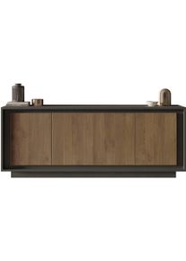Sideboard Home Affaire "Sky, B/T 207/50 cm, Kommode/Anrichte/Stauraumschrank, 4 T&uuml;ren", lava, mercure dekor holzstruktur, B:207cm H:80cm T:50cm, Holzwerkstoff, Sideboards, Sideboard, Softclosing, Korpus & Front 22 mm stark, Rahmen-Optik