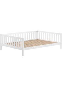 Kinderbett Vipack "Dallas, massiv Bett, Rausfallschutz, umbaubar vom Boden- zum Daybett", kiefer wei&szlig;, kiefer wei&szlig;, kiefer wei&szlig;, B:147cm H:66cm L:210cm, Betten, Kinderbett, stabil und standfest gebaut, wahlweise Kiefer massiv natur oder wei&szlig;