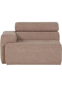 Sessel Woood "Novi mit Bezug und verstellbarer Nackenst&uuml;tze B 109 x T 113 x H 86 cm", braun (taupe), B:109cm H:86cm T:113cm, Sessel, Sessel, Tragkraft 120 kg, Kliksystem f&uuml;r Elementen-Kombination, Rilo-Boucl&eacute;