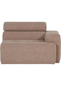 Sessel Woood "Novi mit Bezug und verstellbarer Nackenst&uuml;tze B 109 x T 113 x H 86 cm", braun (taupe), B:109cm H:86cm T:113cm, Sessel, Sessel, Tragkraft 120 kg, Rilo-Boucl&eacute;, Kliksystem f&uuml;r Elementen-Kombination