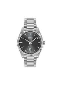Quarzuhr BOSS "CHESWICK", silberfarben, anthrazit, Armbanduhren, Herren, Quarzuhr, Armbanduhr, Herrenuhr, Edelstahlarmband, analog, Tag