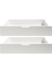 Schubkasten Hoppekids "JUMBO", wei&szlig;, B:45cm H:19cm T:58cm, MDF, Massivholz, Schubladen, Schubkasten, auf Rollen in wei&szlig; 2 St&uuml;ck