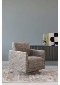 Drehsessel Woood "Oska mit Sizz-Melange-Bezug und Drehmechanismus B 78 x T 79 x H 64 cm", braun, melange, B:78cm H:64cm T:79cm, Sessel, Drehsessel, Tragkraft 130 kg, Hohe Verschlei&szlig;festigkeit, Armlehnen integriert