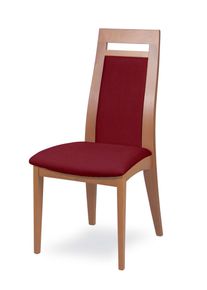 Esszimmerstuhl Home Affaire "CLIO", buche, bordeaux, buche natur, bordeaux, B:48cm H:101cm T:58cm, Massivholz, St&uuml;hle, Esszimmerstuhl, Stuhl mit wasserabweisender Stoff