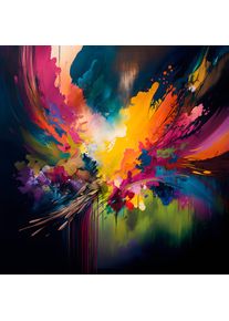 Leinwandbild AFFENGEILEBILDER "Color Explosion by Nilo auf Keilrahmen gespannt", farbe bild(er): gr&uuml;n,schwarz,rot,gelb,blau,wei&szlig;, B:120cm H:120cm T:2cm, Leinen, Bilder, Leinwandbild, Kunstdruck Wandbild Bild in verschiedenen Formaten