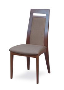 Esszimmerstuhl Home Affaire "CLIO", nuss, taupe, nussbaum, taupe, B:48cm H:101cm T:58cm, Massivholz, St&uuml;hle, Esszimmerstuhl, Stuhl mit wasserabweisender Stoff