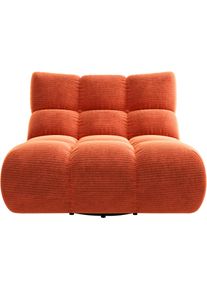 1,5-Sitzer Home Affaire "Cozy Bubble, 360 drehbarer Sessel, Breite 107 cm", aperol, B:112cm H:82cm T:108cm, 100% Polyester, Sofas, 1 5-Sitzer, mit eleganter Steppung, Rundumbezug & weicher Polsterung