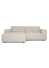 Ecksofa OTTO HOME "Naddine", beige, B:228cm H:75cm T:156cm, 100% Polyester, Sofas, Ecksofa, B. 228 cm, L-Form, Strukturstoff M&eacute;lange-Effekt, Wellenunterfederung
