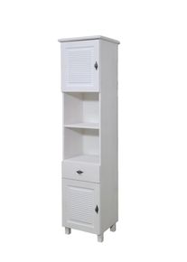 Hochschrank OTTO HOME "Rauna", wei&szlig;, B:44cm H:180cm T:39cm, Massivholz, Schr&auml;nke, Hochschrank, aus massiver Kiefer, Breite 44 cm, Rillenoptik, made in EU