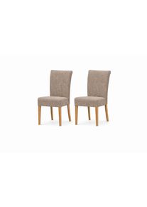 4-Fu&szlig;stuhl Home Affaire "Queen Polsterstuhl", beige (castor 9163, eichefarben), B:47cm H:93cm T:64cm, Massivholz, Spanplatte, St&uuml;hle, 4-Fu&szlig;stuhl, verschiedene Bez&uuml;ge, Gestell Massivholz