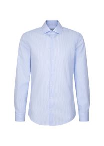 Businesshemd Seidensticker "Slim", Herren, Gr. L (42), normale &Auml;rmell&auml;ngen, hellblau, 100% Baumwolle, gestreift, slim fit, 2-Knopf-Manschette, Hemden Businesshemd, Slim 1/1 Kentkragen Streifen