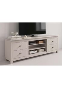 Lowboard OTTO HOME "Rauna", kaschmir, bei, B:200cm H:59cm T:38cm, Massivholz, Sideboards, Lowboard, Kommode, Breite 200 cm, FSC-zertifiziertes Massivholz