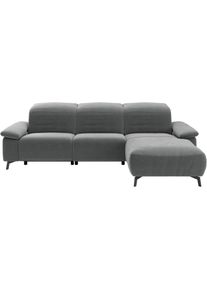 Ecksofa Musterring "MR 370, intelligenter Komfort im modernen Design", grau, B:280cm H:83cm T:180cm, 16% Baumwolle, 79% Polyester, 5% Polyacryl, Sofas, Ecksofa, Optionale Relaxfunktion, flexible Kopfteile & klappbare Armlehnen