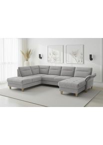 Sit & More Wohnlandschaft SIT & MORE "Pamela", silber, B:292cm H:90cm T:212cm, 100% Polyester, Sofas, Wohnlandschaft
