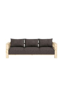Sofa Karup Design "Bare Sofa, Schlafsofa mit Boxspring, 3-Sitzer, Couch, Bettfunktion", raw, mellow braun, B:225cm H:82cm T:94cm, Bezug: 100% Polyester. Kissenf&uuml;lling: Schaumstoffgranulat, Sofas, Sofa, Boxspring-Matratze mit Sprungfedern, 3 R&uuml;ckenkissen, Made in Europe
