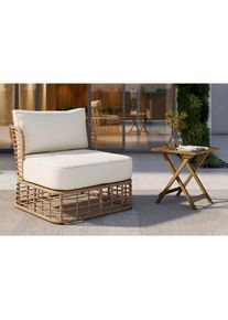 Ambia Garden Garten-Relaxsessel, Beige, Metall, Kunststoff, Textil, 81x71x88 cm, Gartenm&ouml;bel, Gartenliegen, Liegest&uuml;hle