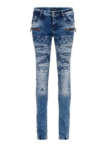 Cipo & Baxx Slim-fit-Jeans CIPO & BAXX "Cipo & Baxx Jeans", Damen, Gr. W27/L34, L&auml;nge 34, blau, Obermaterial: 98% Baumwolle CO. 2% Elasthan EL., uni, slim fit, Jeans Slim-fit-Jeans, mit coolen Stickelementen, WD381