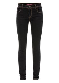 Cipo & Baxx Slim-fit-Jeans CIPO & BAXX "Cipo & Baxx Jeans", Damen, Gr. 32-34, L&auml;nge 34, schwarz, Obermaterial: 98% Baumwolle CO. 2% Elasthan EL., slim fit, Jeans Slim-fit-Jeans, im Used-Look, WD443