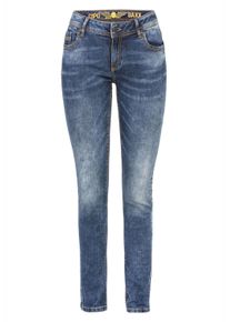 Cipo & Baxx Slim-fit-Jeans CIPO & BAXX "Cipo & Baxx Jeans", Damen, Gr. 30-34, L&auml;nge 34, blau, Obermaterial: 98% Baumwolle CO. 2% Elasthan EL., slim fit, Jeans Slim-fit-Jeans, Mit trendigen Ziern&auml;hten, WD441