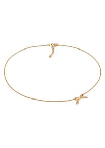 Kette mit Anh&auml;nger Elli "Halskette Schleife Choker Romantik 925 Sterling Silber" Gr. 36, gold, Halsketten, Damen, ohne Stein, Silber 925 (Sterlingsilber), Kette mit Anh&auml;nger