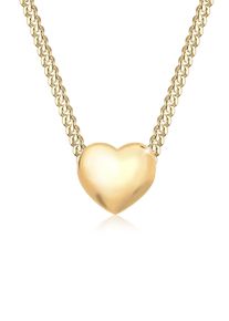 Kette mit Anh&auml;nger Elli Premium "Halskette Herz Liebesbeweis Elegant 585 Gelbgold" Gr. 45, gold, Halsketten, Damen, ohne Stein, Gelbgold 585, Kette mit Anh&auml;nger