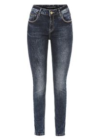 Cipo & Baxx 5-Pocket-Jeans CIPO & BAXX "Cipo & Baxx Jeans", Damen, Gr. W32/L34, L&auml;nge 34, blau, Obermaterial: 97% Baumwolle CO. 3% Elasthan EL., uni, slim fit, Jeans 5-Pocket-Jeans, mit dezenter Waschung und coolen Nieten, WD460