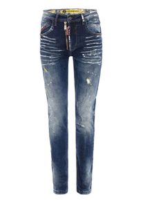 Cipo & Baxx 5-Pocket-Jeans CIPO & BAXX "Cipo & Baxx Jeans", Herren, Gr. 38-32, L&auml;nge 32, blau, Obermaterial: 98% Baumwolle CO. 2% Elasthan EL., regular fit, Jeans 5-Pocket-Jeans, mit trendigen Used-Elementen, CD658