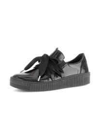 Slip-On Sneaker Gabor, Damen, Gr. 44, schwarz, Lackleder, Nappaleder, gl&auml;nzend, Schuhe Slip-On Sneaker, Slipper, Freizeitschuh, Halbschuh mit Stretcheins&auml;tzen