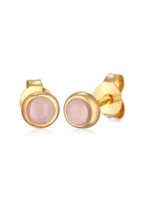 Paar Ohrstecker Elli Premium "Ohrringe Rosa Quarz Solit&auml;r Edelstein 375 Gelbgold" Gr. 4, gold, Ohrringe, Damen, 4, Gelbgold 375, Paar Ohrstecker