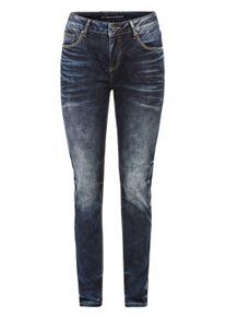 Cipo & Baxx Slim-fit-Jeans CIPO & BAXX "Cipo & Baxx Jeans", Damen, Gr. 26-34, L&auml;nge 34, blau, Obermaterial: 83% Baumwolle CO. 15% Polyester PES. 2% Elasthan EL., slim fit, Jeans Slim-fit-Jeans, Mit gl&auml;nzenden Nieten, WD465