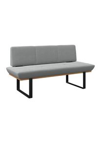 James Wood , Hellgrau , Textil, Metall, Holz , Eiche , vollmassiv , 170x48x90 cm , in verschiedenen Gr&ouml;&szlig;en erh&auml;ltlich ,