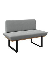 James Wood , Hellgrau , Holz, Metall, Textil , Eiche , vollmassiv , 130x48x90 cm , in verschiedenen Gr&ouml;&szlig;en erh&auml;ltlich ,