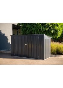 M&uuml;lltonnenbox, Dunkelgrau, Metall, 235x131x100 cm, Gartenzubeh&ouml;r, M&uuml;lltonnenbox