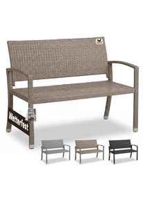 Casaria Polyrattan Gartenbank Creme-Beige 122x58x87cm