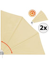 Detex Balkonscherm Opvouwbaar 140x140cm 2 stuks Beige
