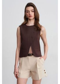 Hoogwaardige Tailored Crepe Shorts met Ceintuur