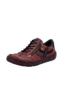 Sneaker Rieker, Damen, Gr. 37, rot (rot, schwarz), Leder, Lederimitat, unifarben mit Farbeinsatz, Schuhe Sneaker, Schn&uuml;rschuh, Halbschuh, Freizeitschuh mit Ziern&auml;hte