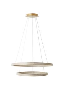 Brilliant LED Pendelleuchte "Calvi", gold (goldfarben matt), &Oslash; 80cm, Leuchten, 11200 lm, H&ouml;he 150 cm, &Oslash; 80 cm, Aluminium/Kunststoff, goldfarben matt, LED Pendelleuchte