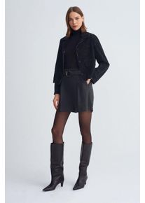 Hoge taille met riem brede pijl shorts